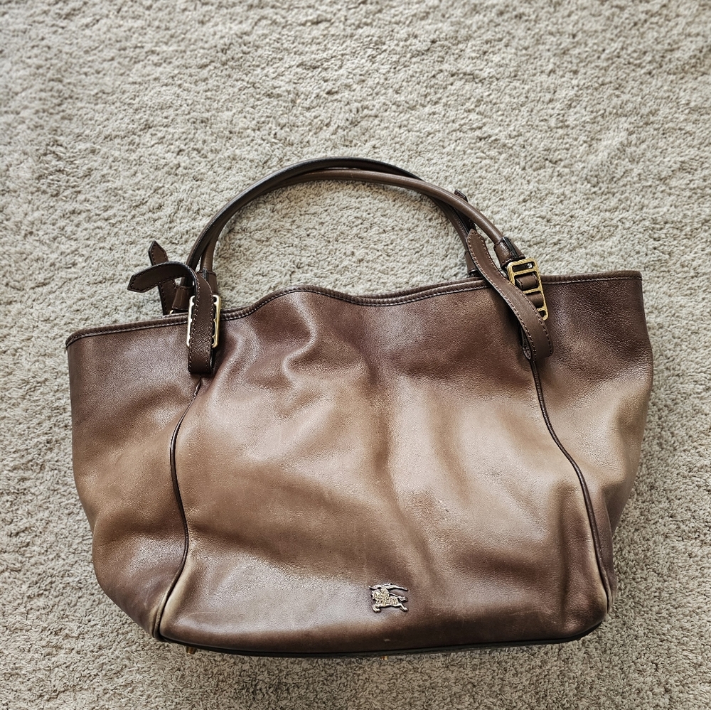 Burberry Hombre Brown Leather Tote Bag